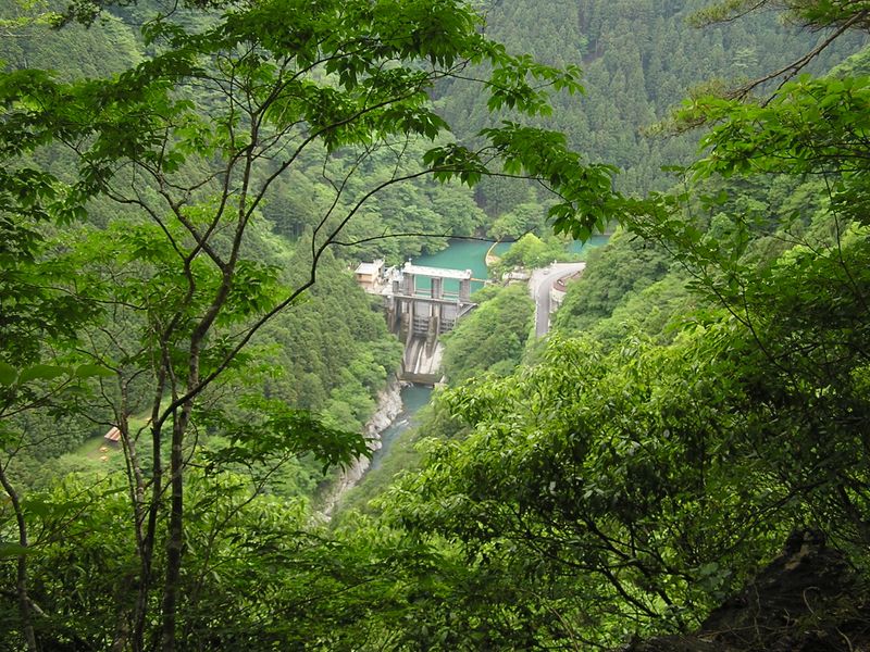 本仁田山 -- 白丸ダムを見下ろす