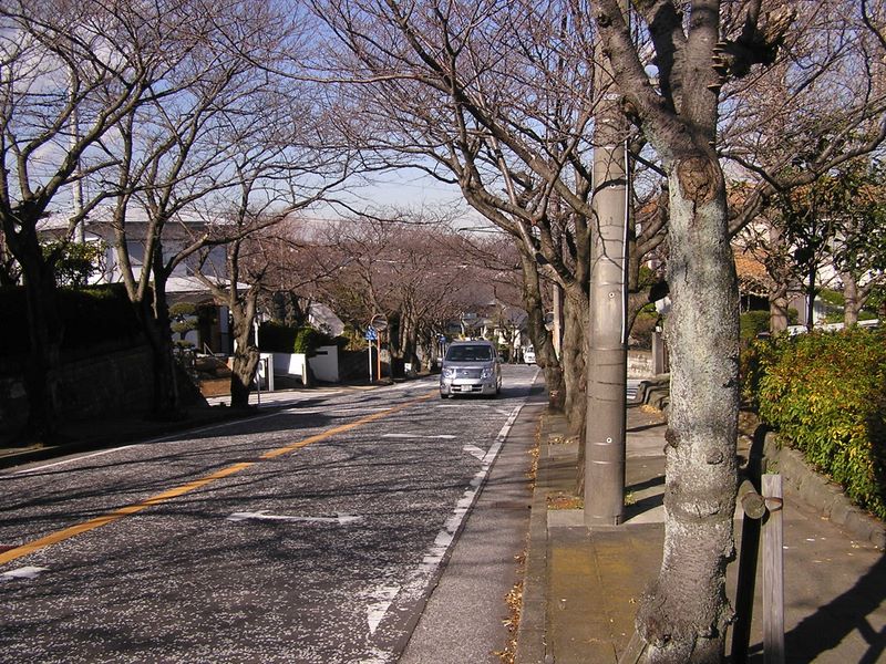 神武寺から鷹取山 -- 坂道を追浜駅に向かって下って行く