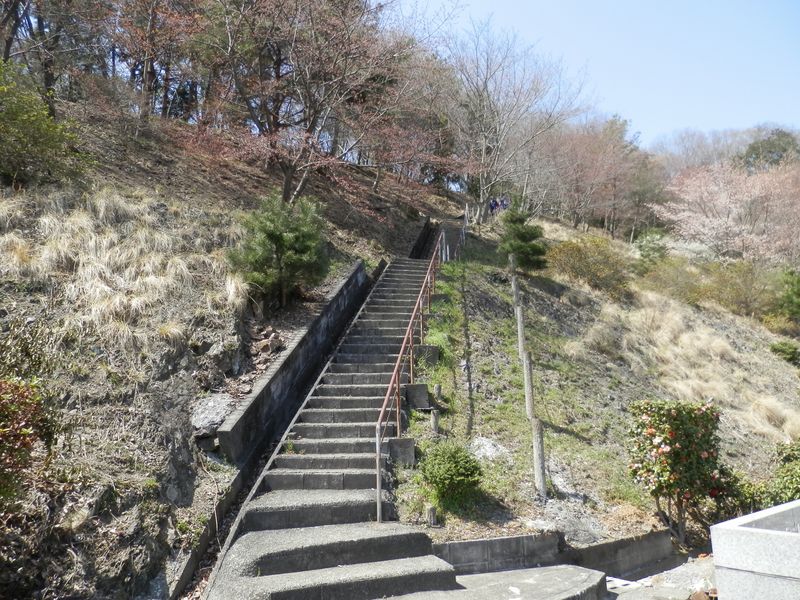 寶泉寺の横から斜めの石段を上る