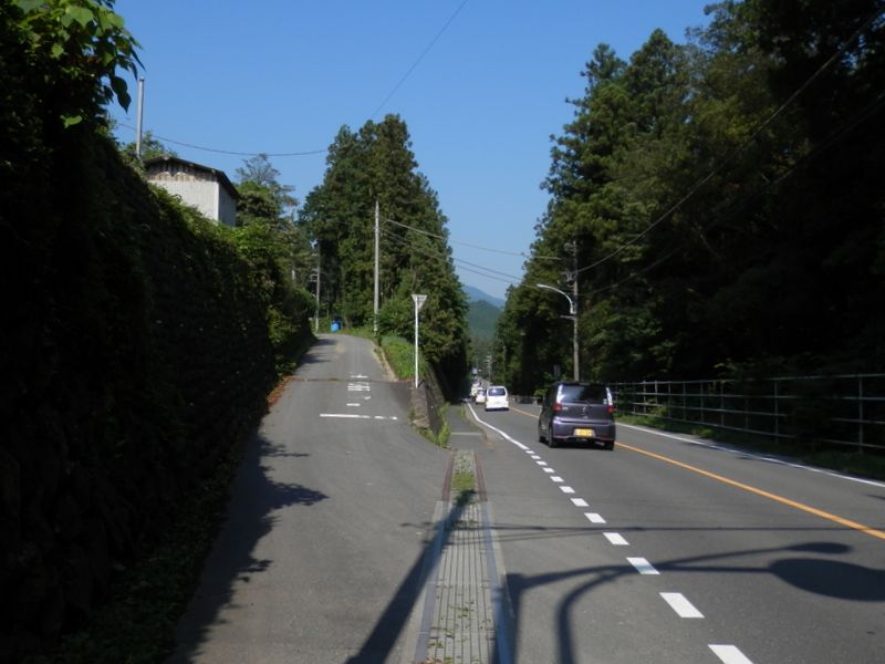 吉野街道から左の岨端沢林道に入る