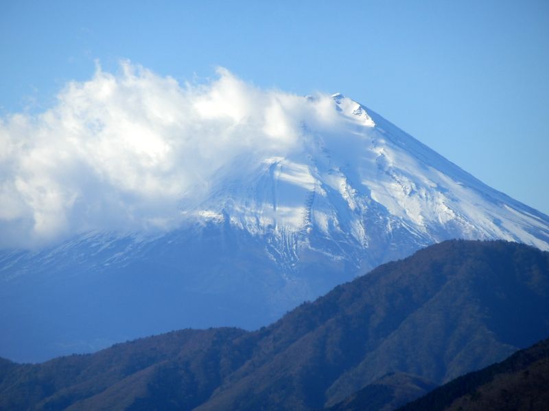ウバガ岩より、富士山剣ヶ峰にズームイン
