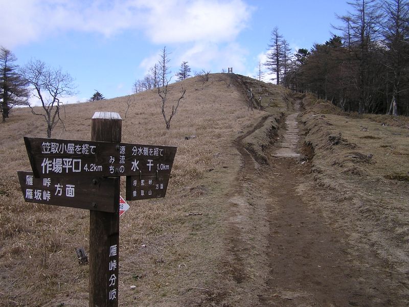笠取山 -- 再び雁峠分岐に。やはり青空はいいなあ
