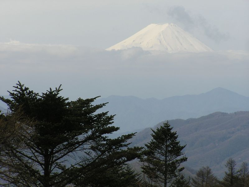 笠取山 -- 小さな分水嶺より、富士山
