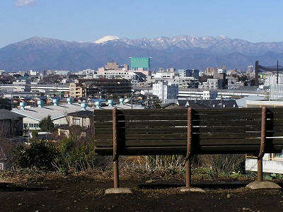 長津田十景:高尾山から雪の富士山と丹沢を望む