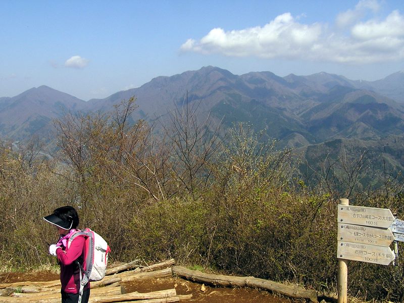 高川山頂よりの眺望　中央に滝子山、右にハマイバ