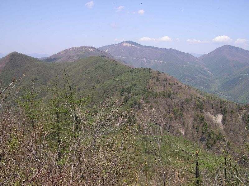 滝子山 -- 山頂から望む雁ケ腹摺山、黒岳、ハマイバ、大谷ケ丸