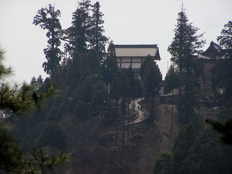 鉄五郎新道から大塚山 -- 御岳神社を望む