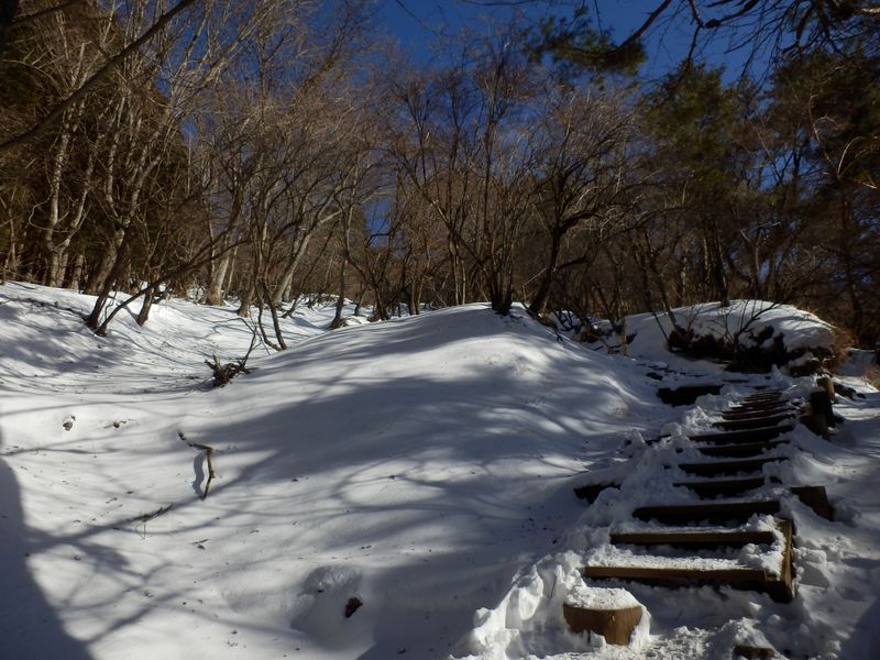 雪と階段