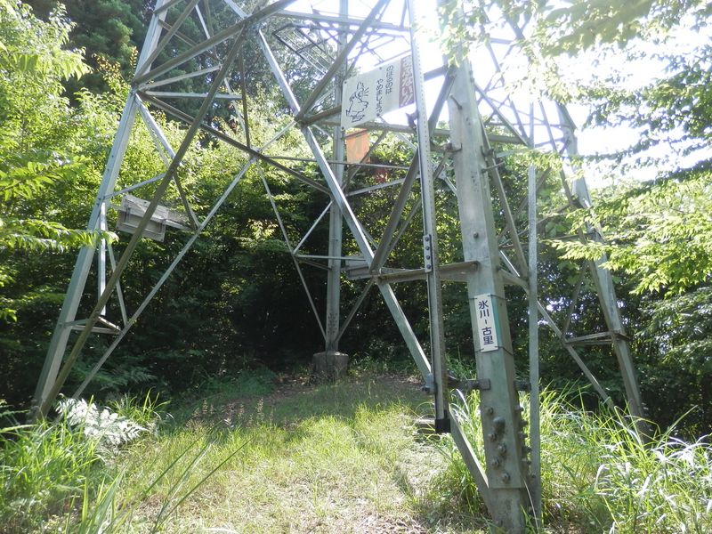 鳩ノ巣城山の送電鉄塔