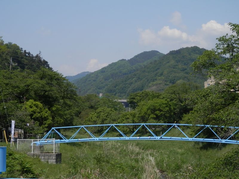 上椚田橋から北高尾山稜を望む