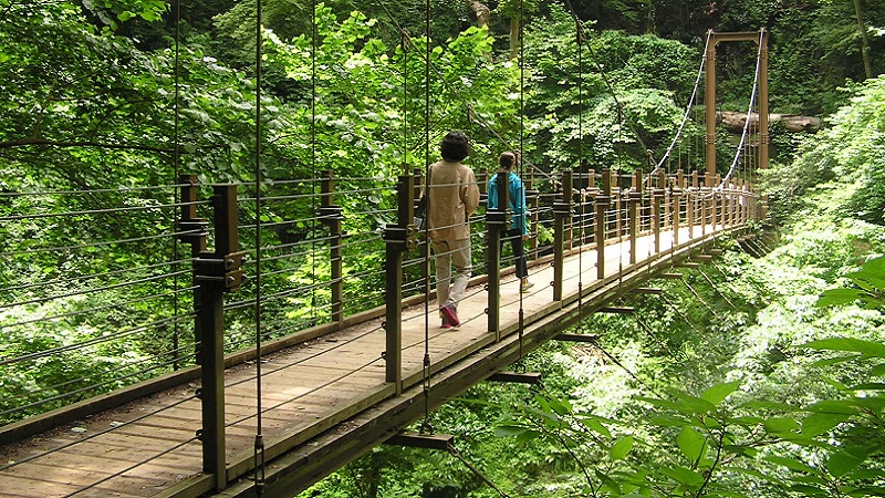 高尾山で唯一の吊橋、みやま橋